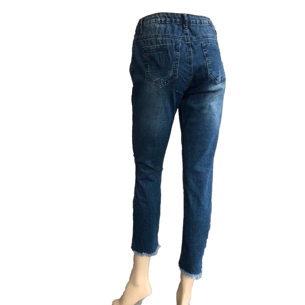 American BAZI cropped jeans distressed blue size:7 - Picture 12 of 13